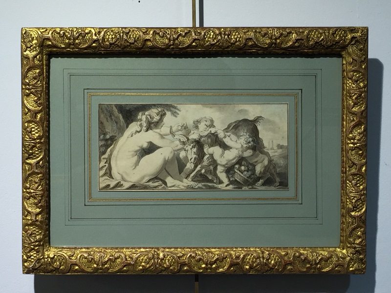 Titre :Jacques-Philippe Caresme (1734-1796); Une nymphe jouant avec des chérubins D: 9*20 cm 