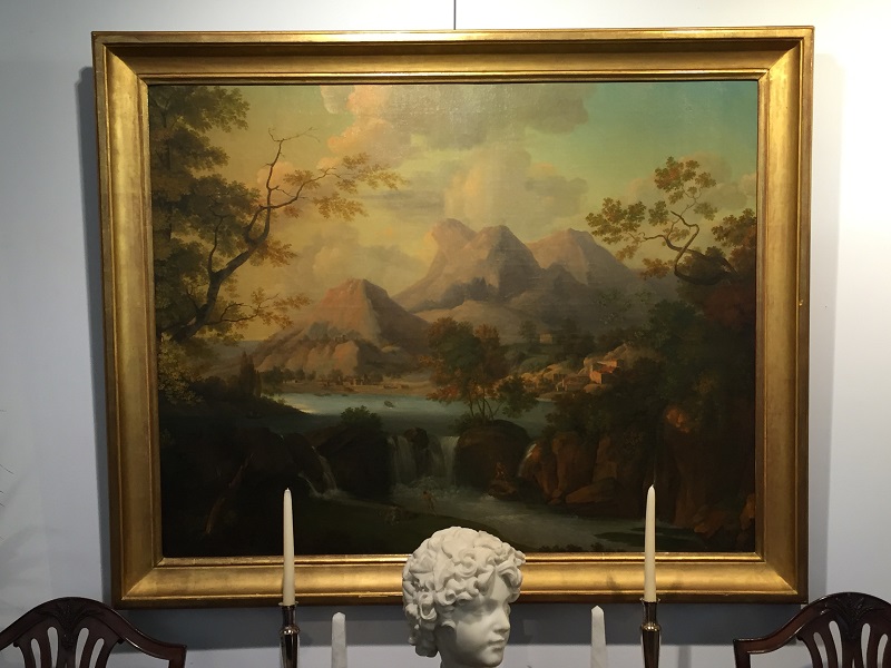 Titre :  Ecole italienne fin 18ème S; Paysage montagneux D: 90*120 cm 